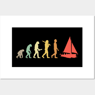 Retro Sailing Evolution Gift For Sailors & Skippers Posters and Art